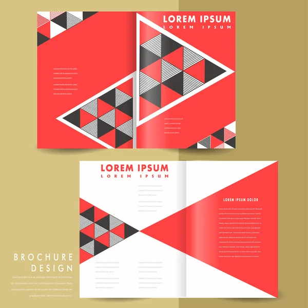 Moderne geometrische halve vouw brochure — Stockvector