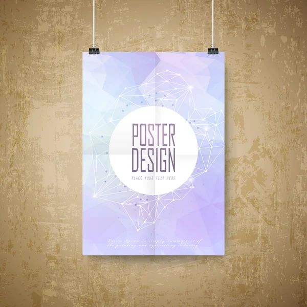 Geometrik tarzı arka plan tasarım poster — Stok Vektör