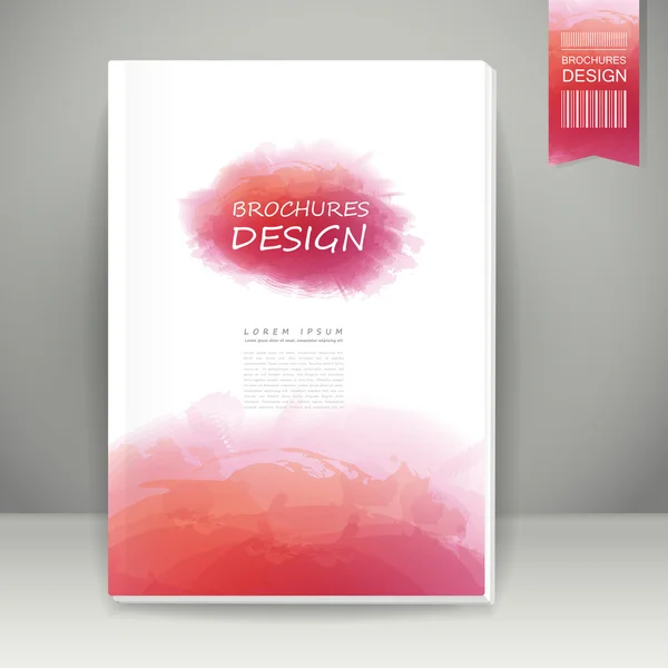 Akvarell stílusú brosúra design rózsaszín — Stock Vector
