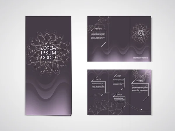 Elegante fiore forma sfondo tri piega brochure — Vettoriale Stock