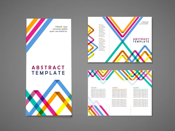 Färgglada triangel mönster bakgrund tri broschyr — Stock vektor
