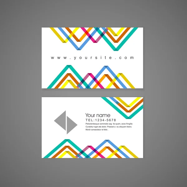 Colorful triangle pattern background business card template — Stock Vector