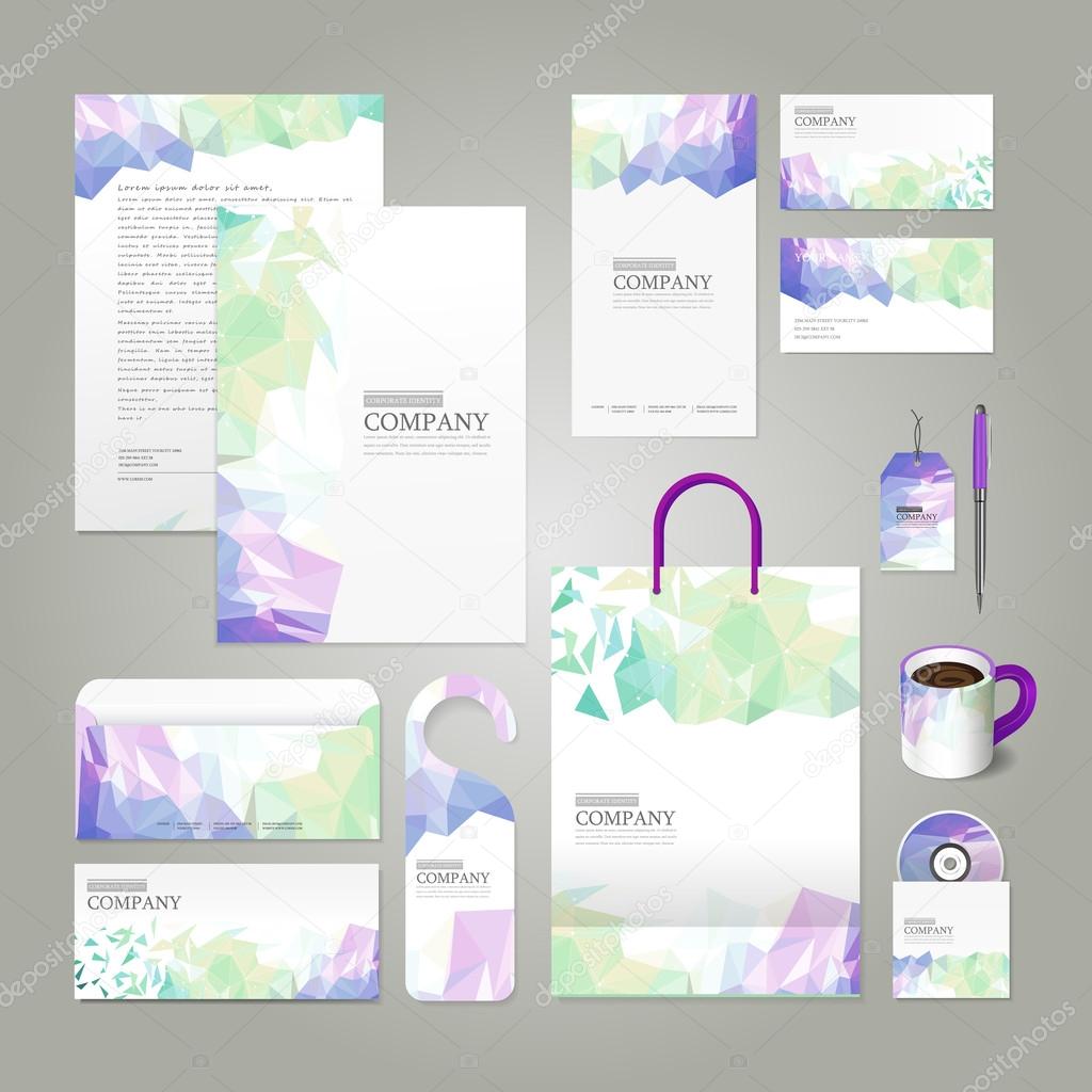 geometric background corporate identity design set
