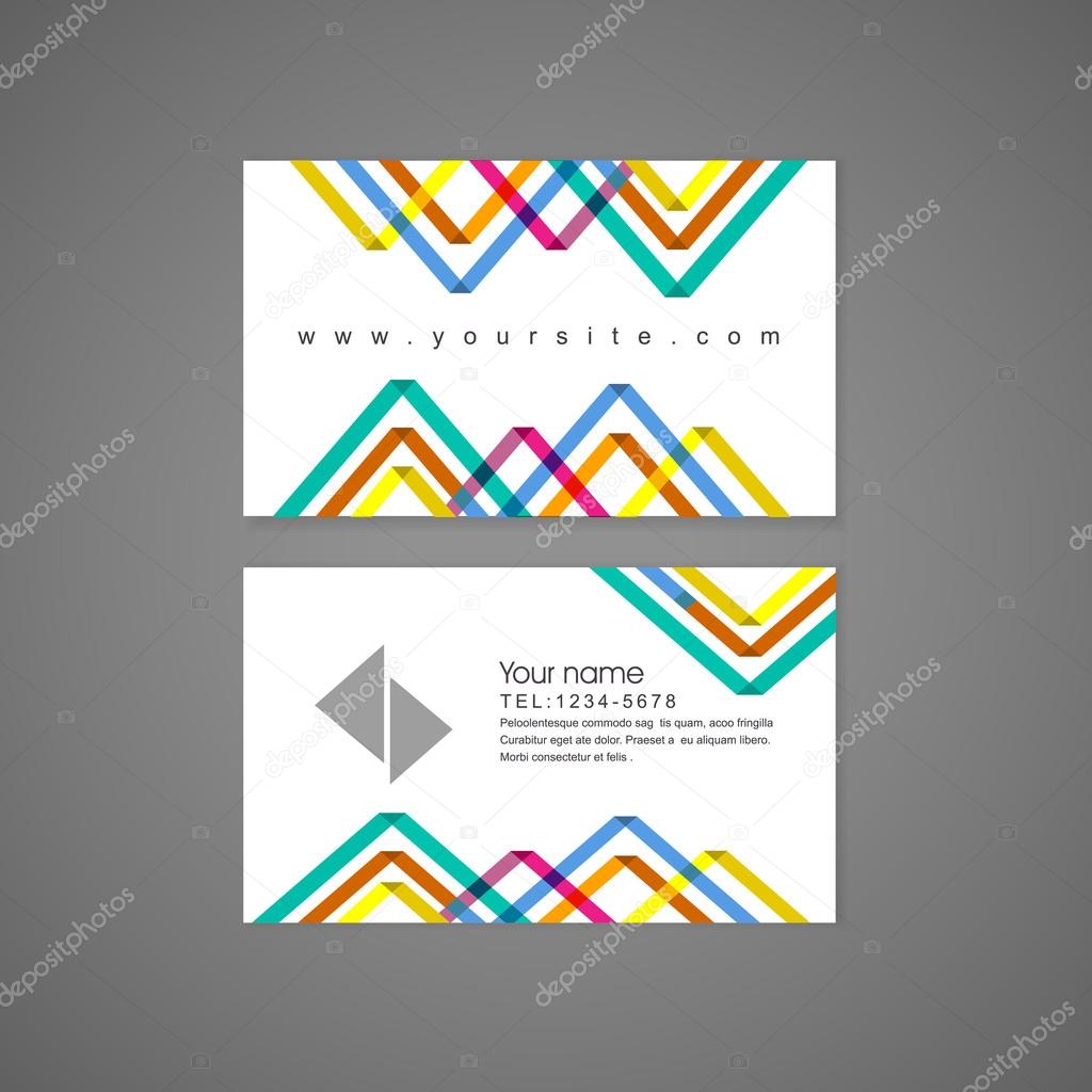 colorful triangle pattern background business card template