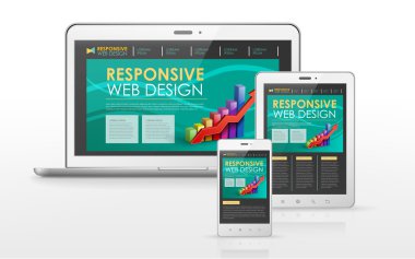 dizüstü bilgisayar, tablet ve akıllı telefon yanıt veren web tasarım