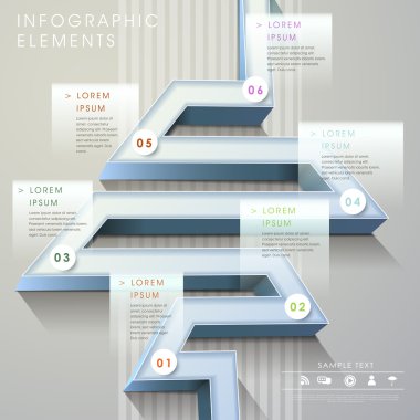 Modern labirent tarzı 3d çubuk grafik Infographic 