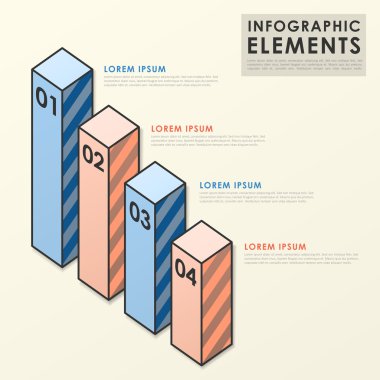 renkli çubuk grafik Infographic öğe şablonu