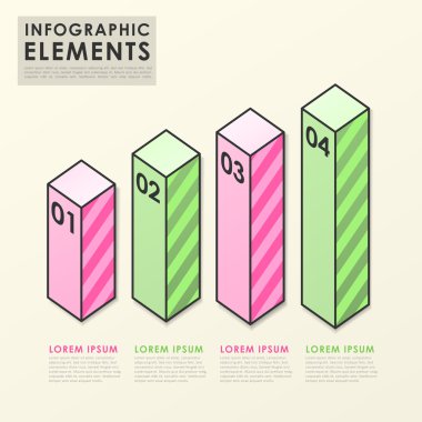 renkli çubuk grafik Infographic öğe şablonu