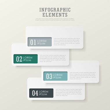 Modern soyut kağıt etiket Infographic elemanları 
