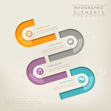 soyut renkli kağıt modern Infographic elemanları