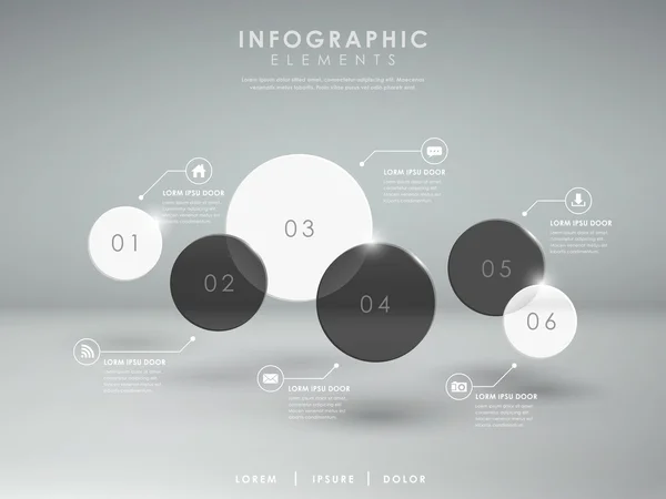 추상 광택 반투명 원 infographic — 스톡 벡터