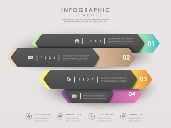 Modern papper pilen banners mall infographic — Stock vektor