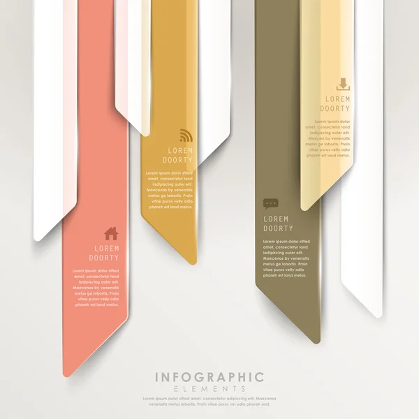 Graphique à barres fléchées translucides abstraites modernes infographie — Image vectorielle