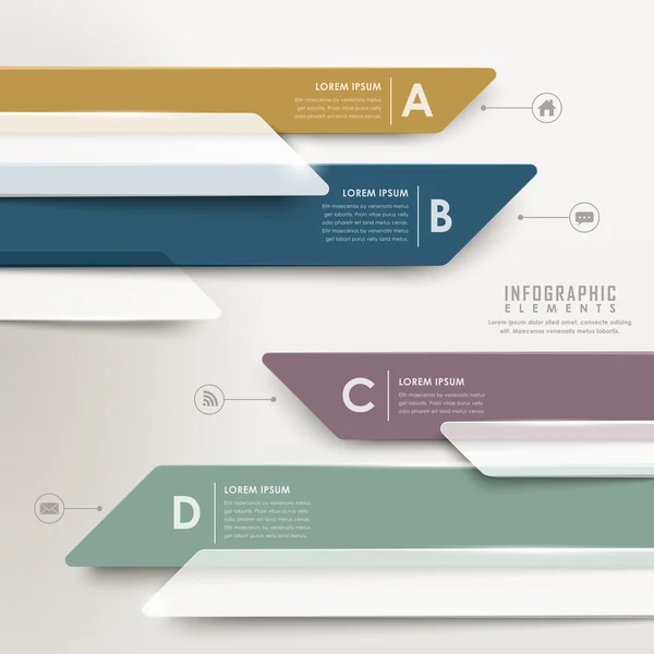 Gráfico de barras de flecha translúcida abstracta moderna infografía — Vector de stock