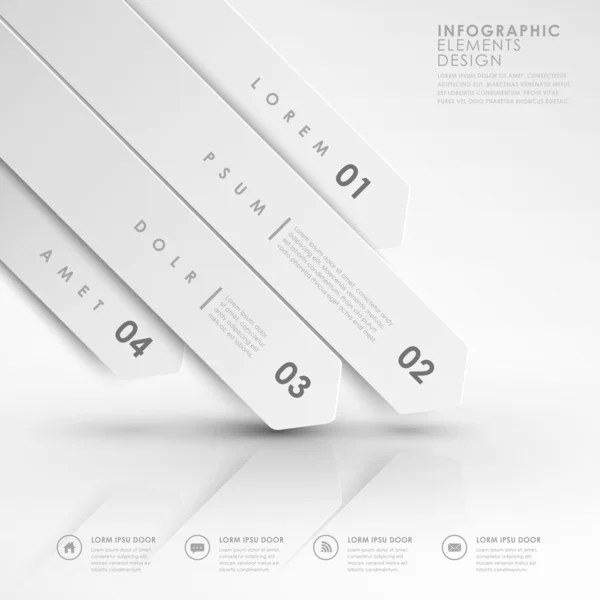 Modèle de bannières design blanc moderne infographie — Image vectorielle
