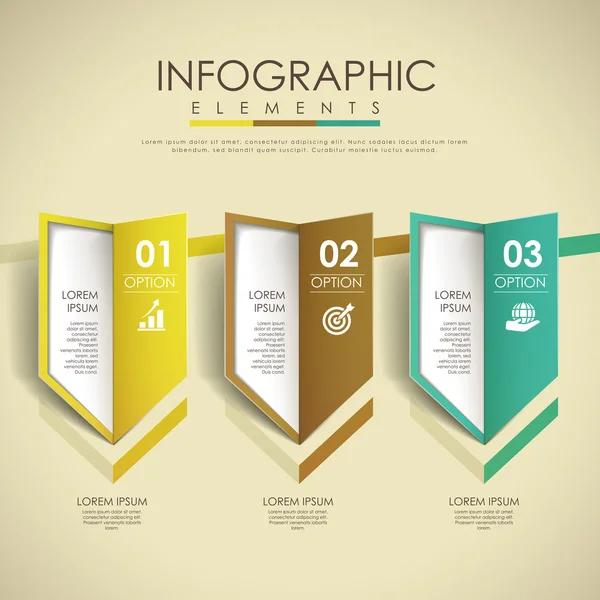 Renkli ok seçenekleri Infographic elemanları tasarımı — Stok Vektör