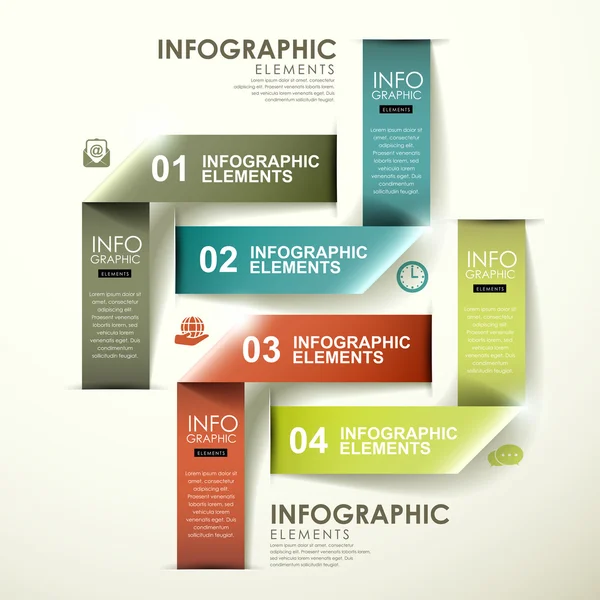 Astratto moderno etichetta lucida pieghevole infografica — Vettoriale Stock