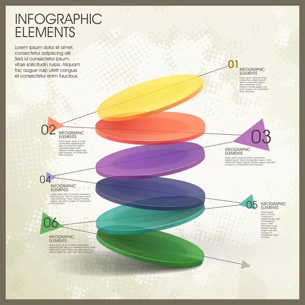 Grafico a torta dinamico traslucido colorato infografica — Vettoriale Stock