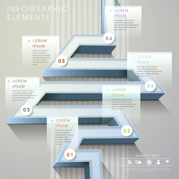 Moderno labirinto estilo 3d gráfico de barras infográfico — Vetor de Stock