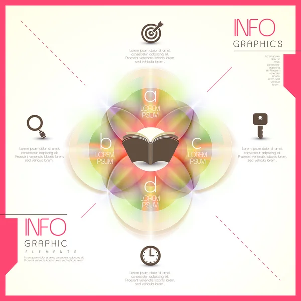 Abstrakte, glänzend transluzente runde Infografik-Elemente — Stockvektor