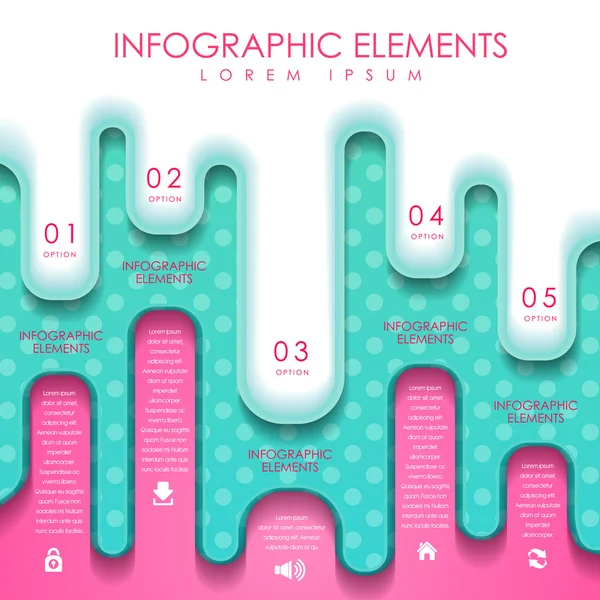 Coloridos elementos de infografía de estilo de fusión creativa — Archivo Imágenes Vectoriales