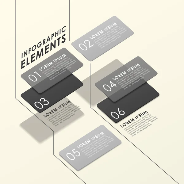 Modern abstract translucent tag infographic elements — Stock Vector