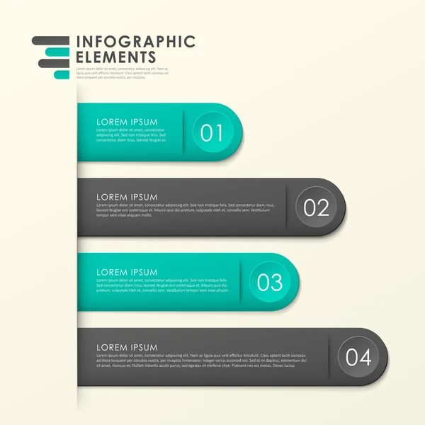 Moderno papel textura marcador elementos infográficos — Vector de stock