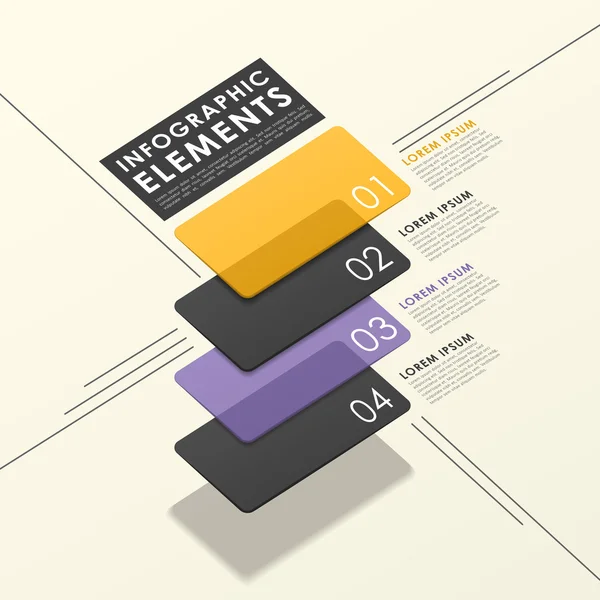 Moderno abstracto translúcido etiqueta elementos infográficos — Vector de stock