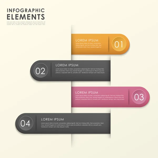 Modern papper textur bokmärke infographic element — Stock vektor