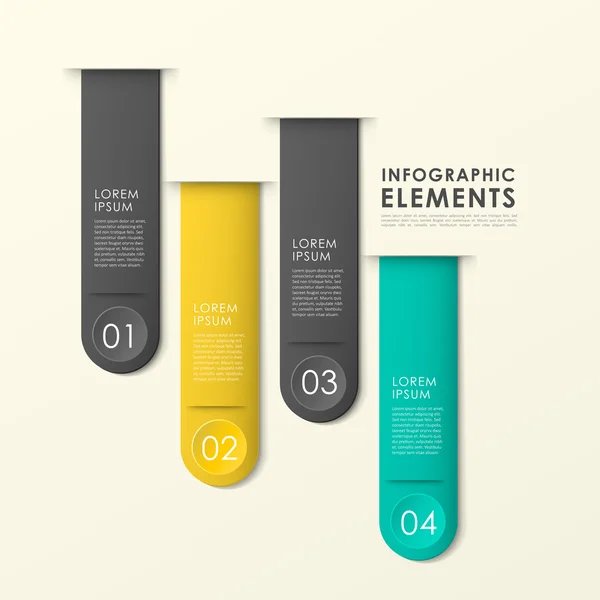 Modern papper textur bokmärke infographic element — Stock vektor