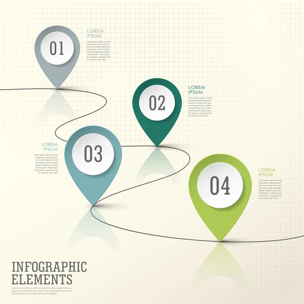 Abstracto moderno papel ubicación marca elementos infográficos — Archivo Imágenes Vectoriales