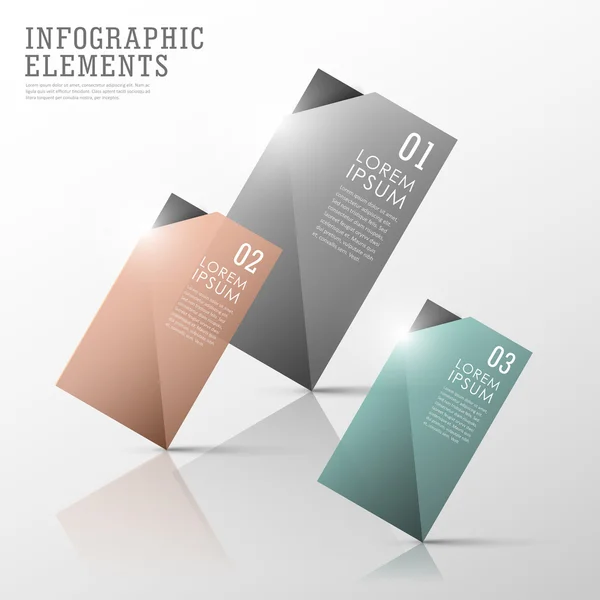 Renkli şeffaf etiket Infographic öğeleri kümesi — Stok Vektör