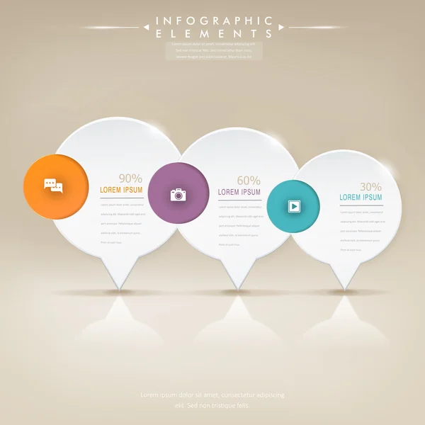 Moderní lesklý řeč bublina infographic prvky — Stockový vektor