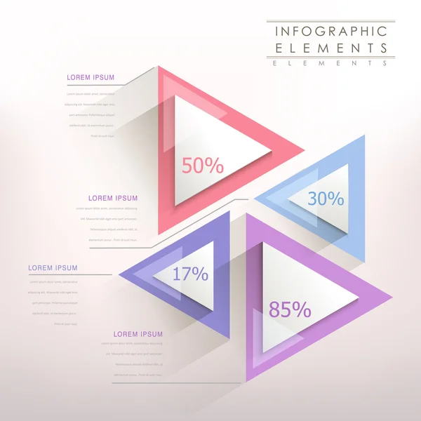 Bunte moderne Papierdreieck abstrakte Infografik — Stockvektor
