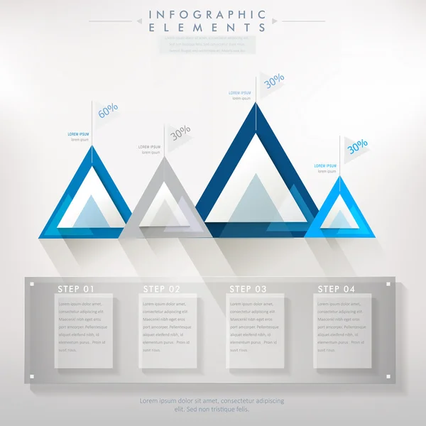 现代彩纸三角形抽象信息图表 — 图库矢量图片
