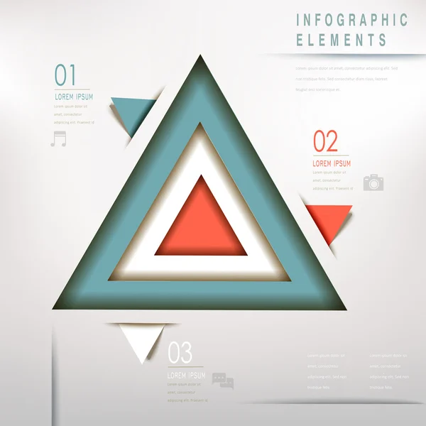 Bunte moderne Dreieck abstrakte Flussdiagramm-Infografik — Stockvektor