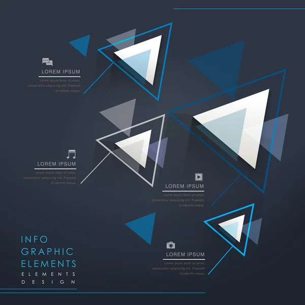Coloridos elementos de infografía abstracta triángulo moderno — Vector de stock