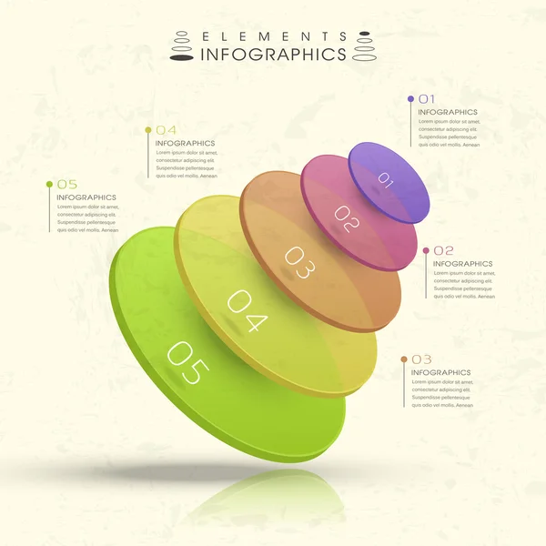 Bunte durchscheinende Tortendiagramme infografische Elemente — Stockvektor