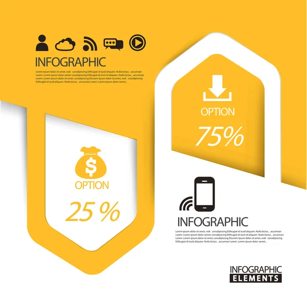 Soyut kağıt ok Infographic öğe şablonu — Stok Vektör