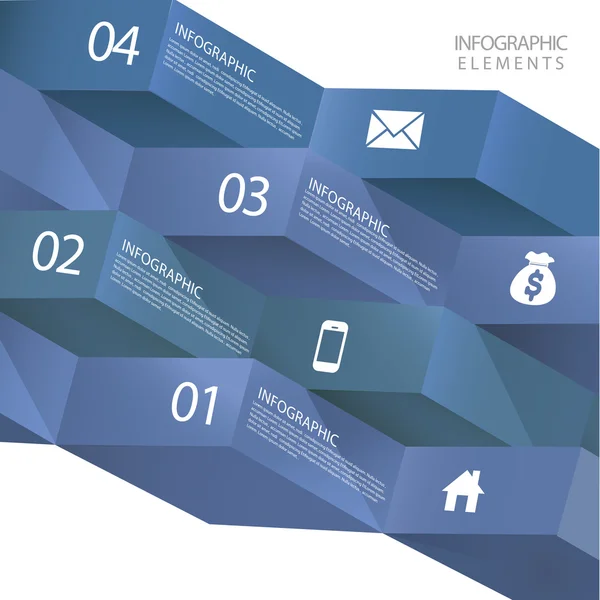 Modern soyut 3d origami afiş Infographic — Stok Vektör