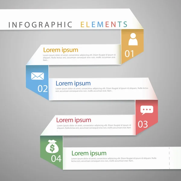 Modern kağıt katlama kavramı Infographic elemanları — Stok Vektör