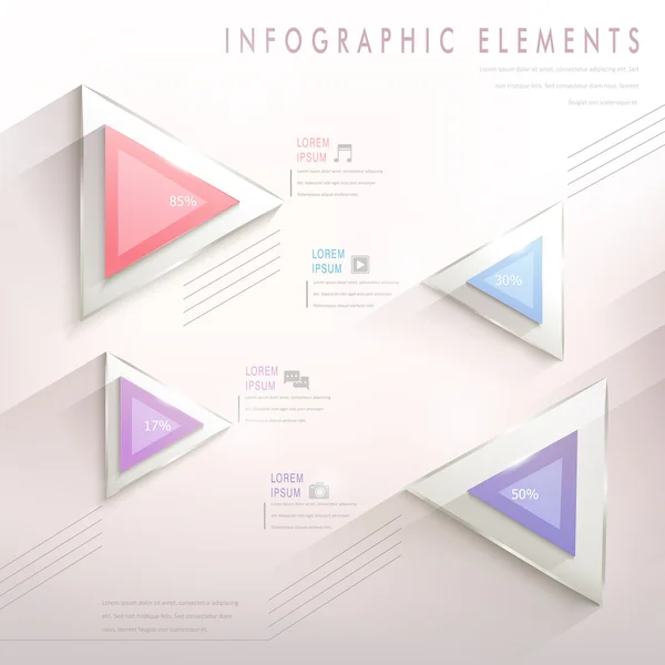 Barevné moderní trojúhelník abstraktní infographic prvky — Stockový vektor