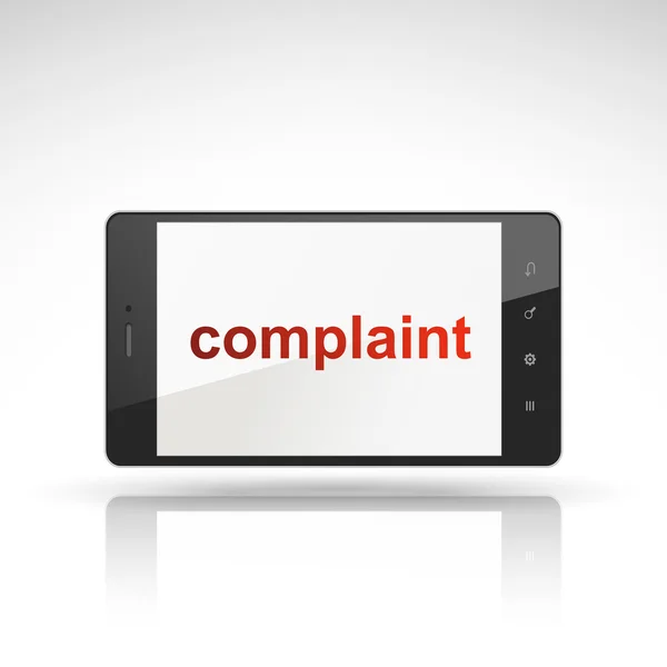 Complaint word on mobile phone — Stock Vector