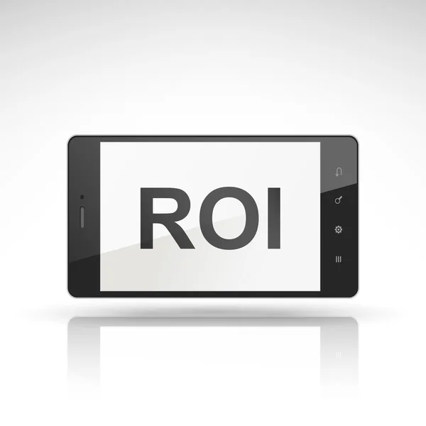 ROI word på mobiltelefon — Stock vektor