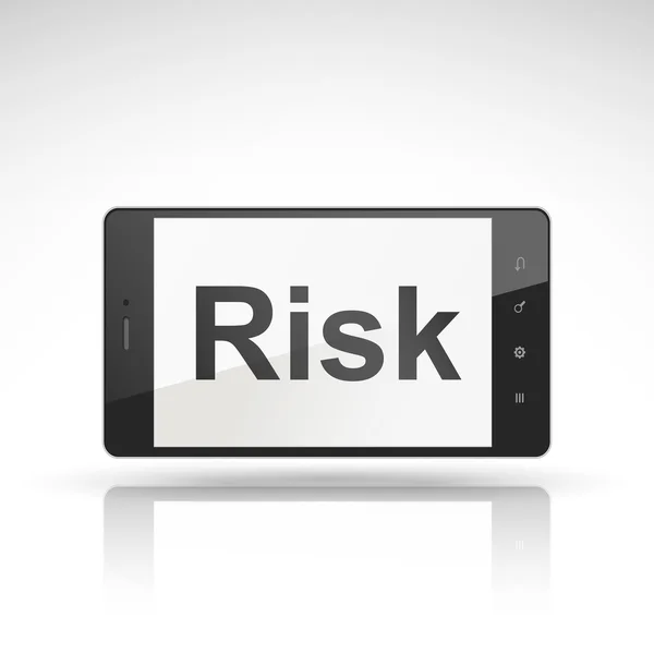 Palabra de riesgo en el teléfono móvil — Vector de stock
