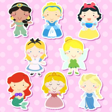 lovely fairy tale characters set  clipart