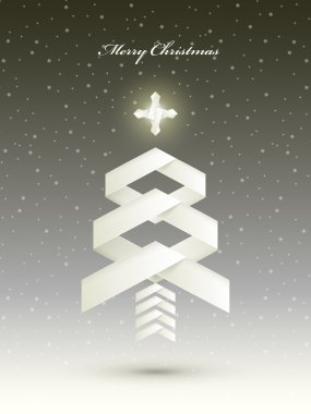 Kağıt şerit yapılan basit Noel ağacı