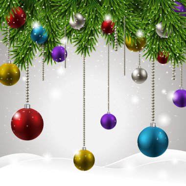 renkli ve parlak Noel süsleri 