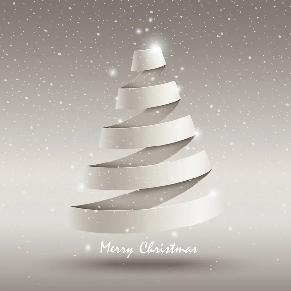 Weihnachtsbaum mit weißem Band — Stockvektor