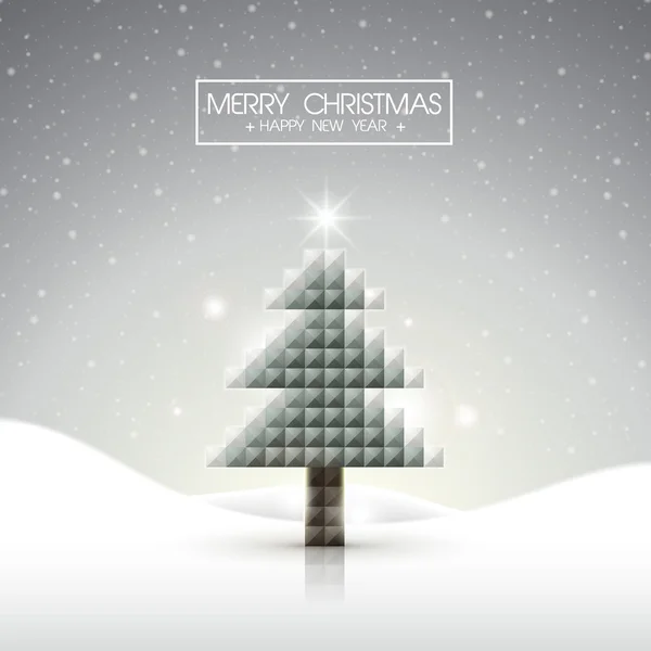 Absztrakt fényes mozaik karácsonyfa — Stock Vector